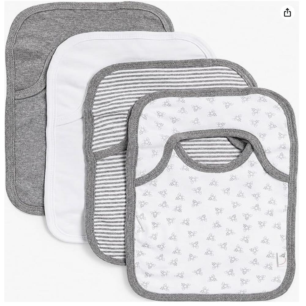 Burt’s Bees Baby Unisex Bibs, Lap-Shoulder Drool Cloths, 100% Organic Cotton